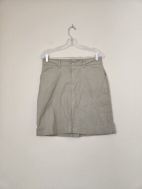 Dickies Beige/Tan Workwear Skirt with Red Logo Patch, Size 4